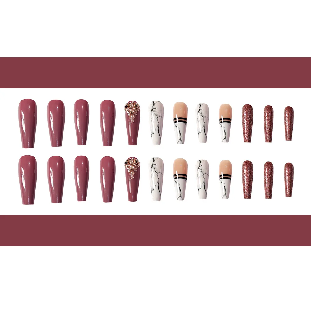 Best price coffin reusable nail tips private label press on nails