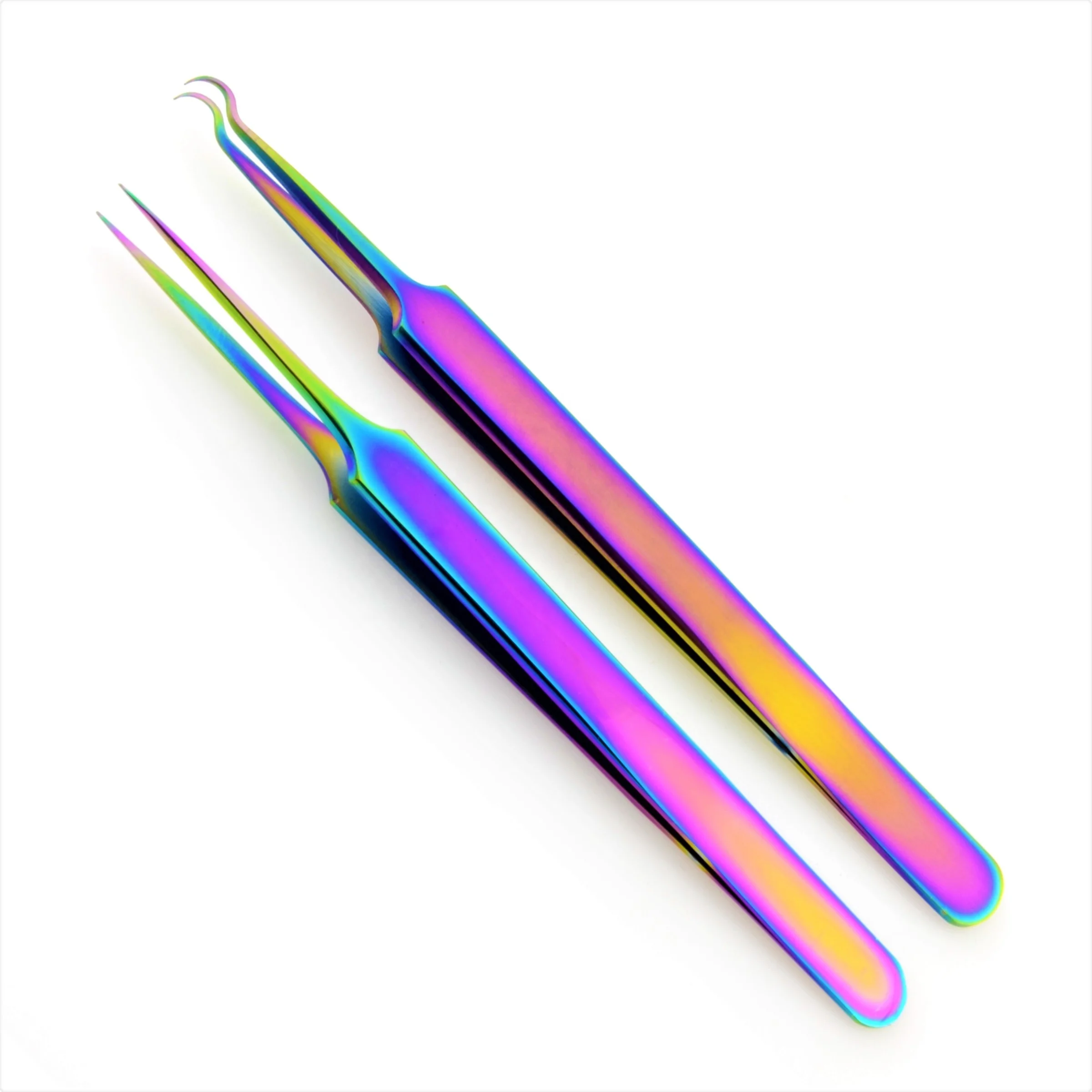 Stainless Steel Blackhead Remover Tweezers 45 Degree Straight Blemish Extractor Tool for Acne Pimples Whiteheads