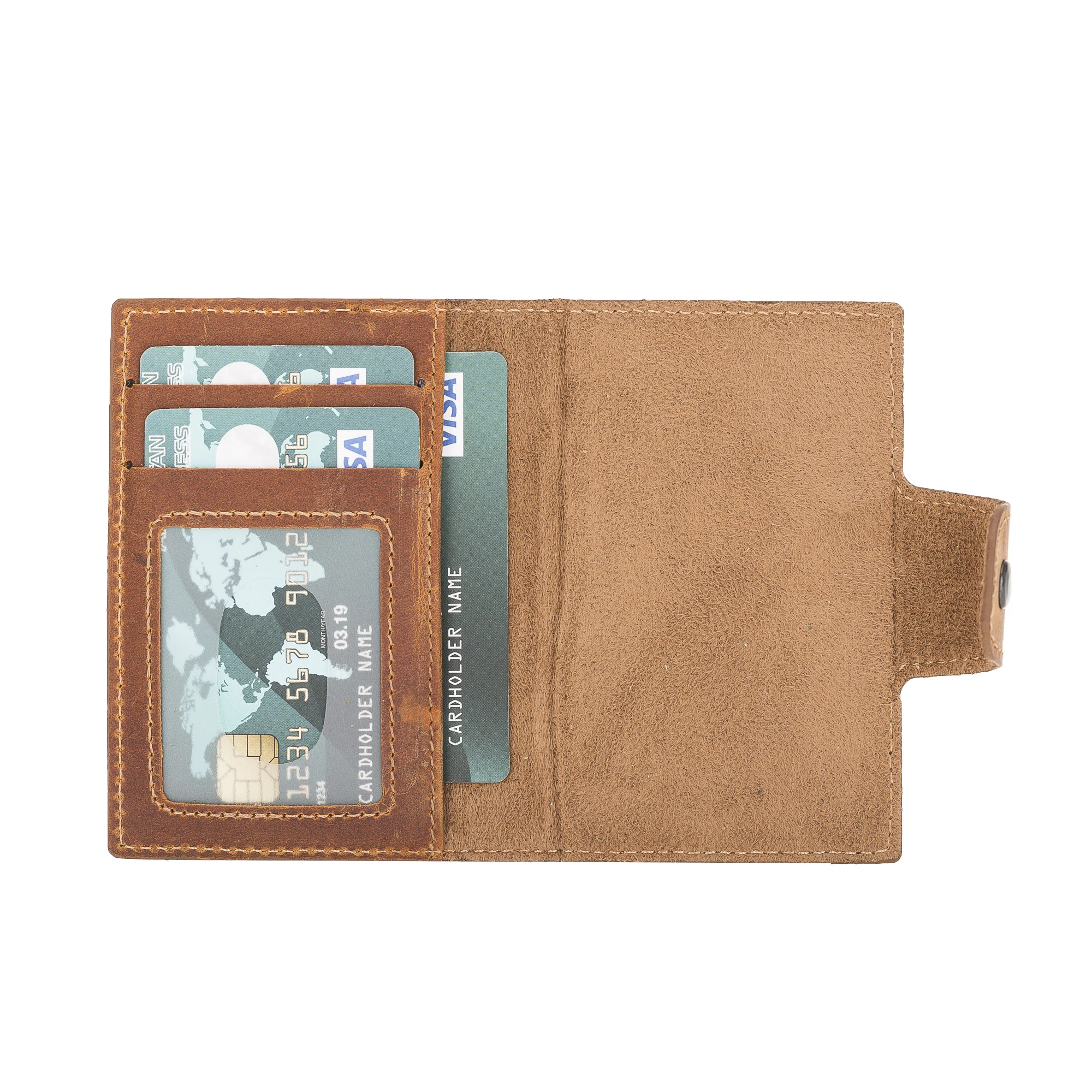 MONDELLO Genuine Leather Handmade Card Holder with RFID Protection and Color Optional