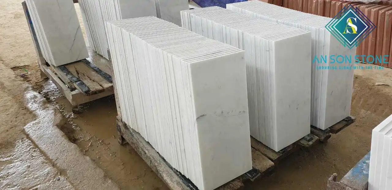 2021 hot sale 24x24 Vietnam carrera white marble tiles on sale