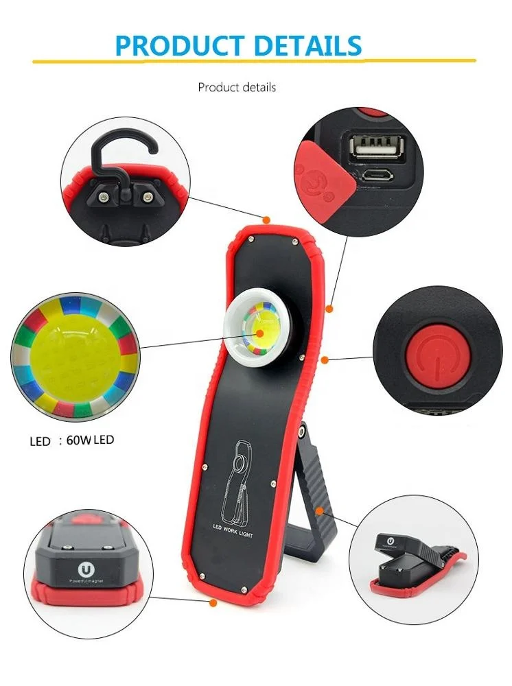 
New design magnet chandelier COB 60W projection light portable LED working light rotating focusing tent light for maintenance ca 