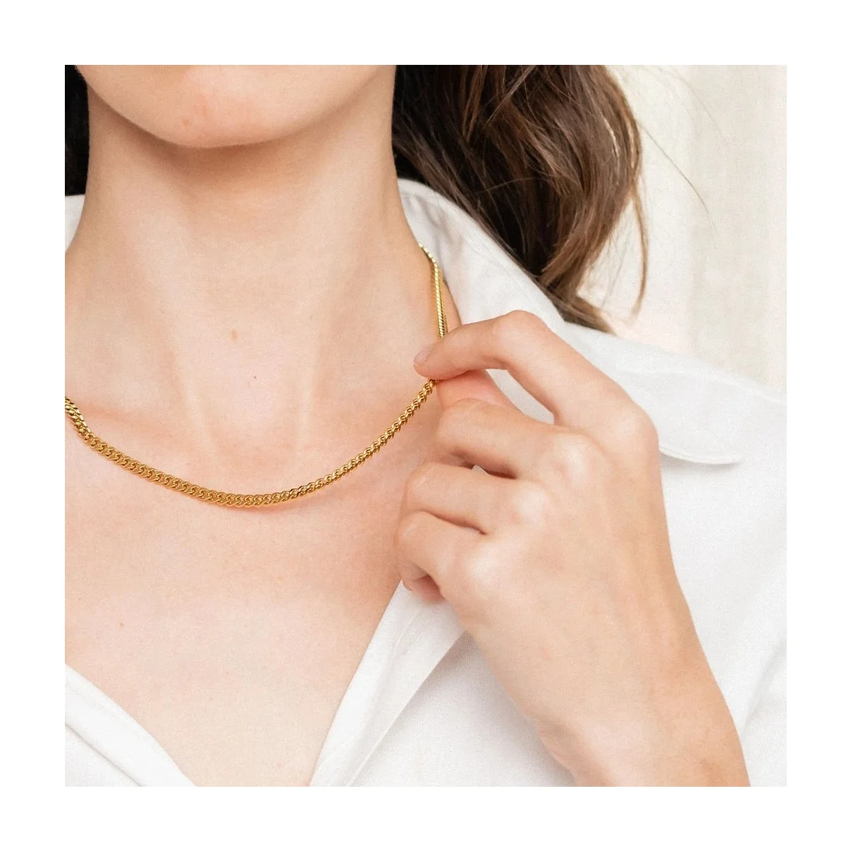 Thick Cuban Link Chain Chunky Miami Double Layered Snake Choker Stainless Steel 18K Gold IP Plated Necklace