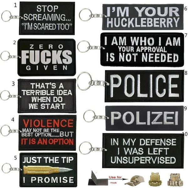 Новый дизайн, военный брелок для ключей, нашивки с вышивкой