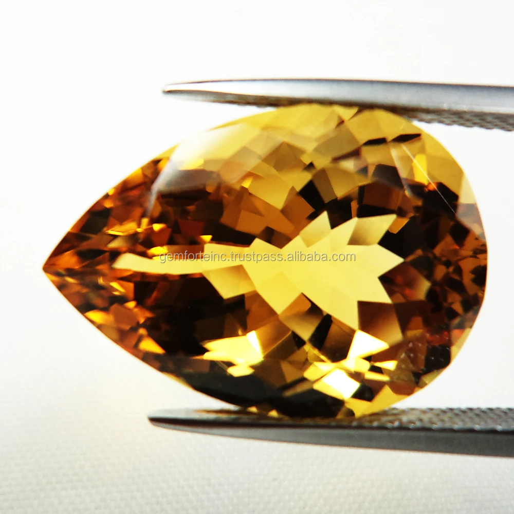 Citrine Pear Shape Faceted Gemstone Pendant Jewelry Making Semi Precious Stone Citrine Calibrated Size DIY Jewelry Making Stone