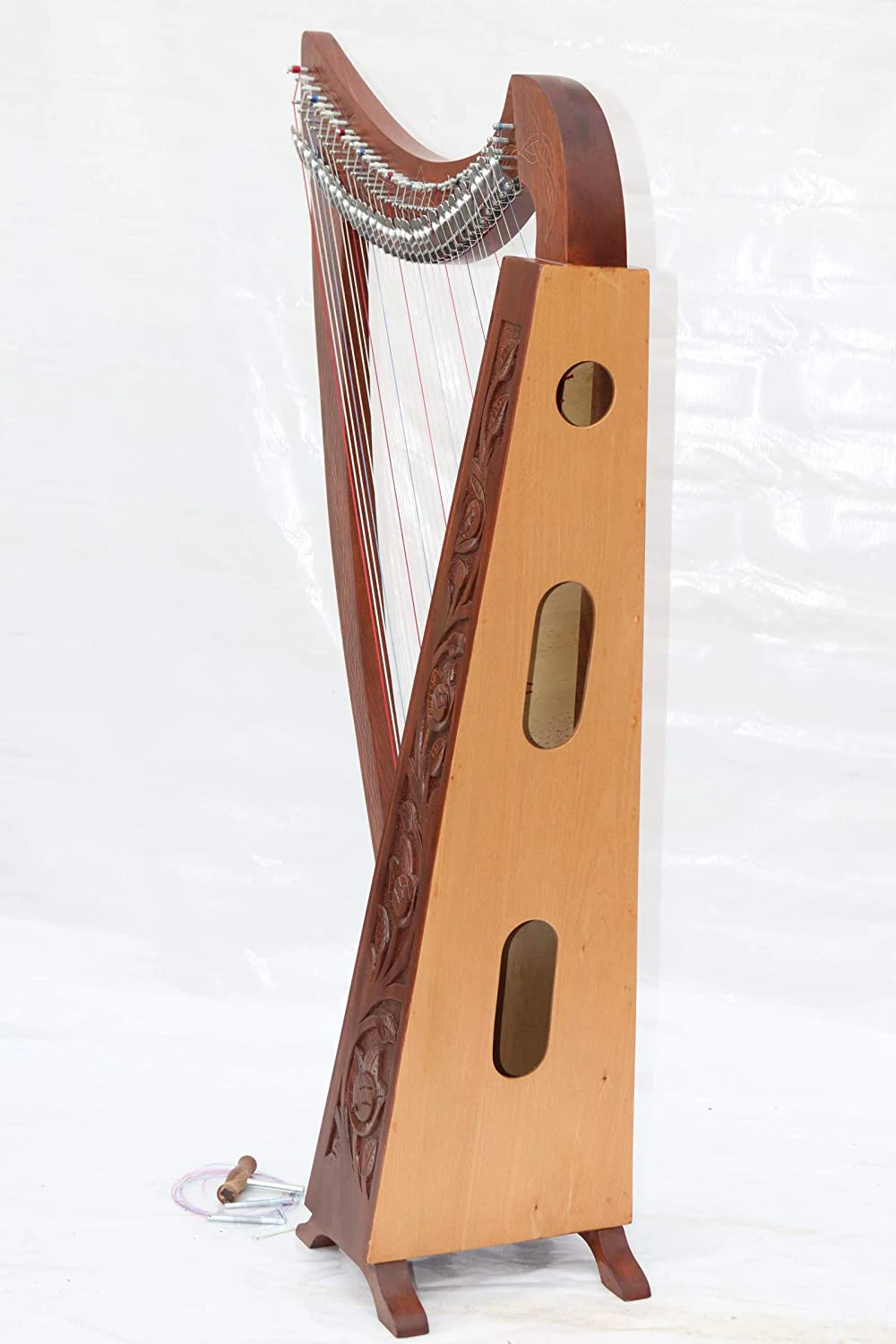 Sturgis Musical Instrument 32 String Lever Harp Celtics Irish Style Carrying Bag Strings and Tuner