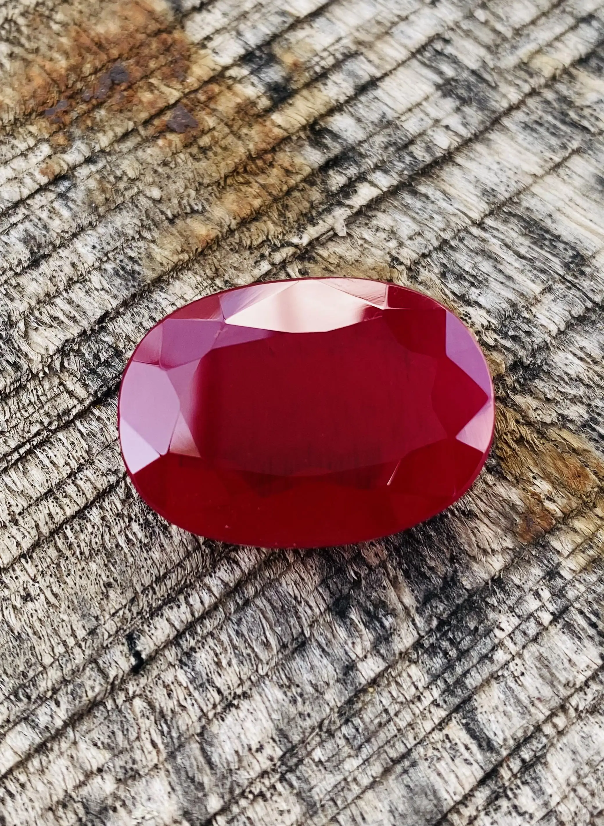 Oval Lab Created Corundum Ruby Gemstone Factory Wholesale Price 5# Red Ruby Loose Gemstone