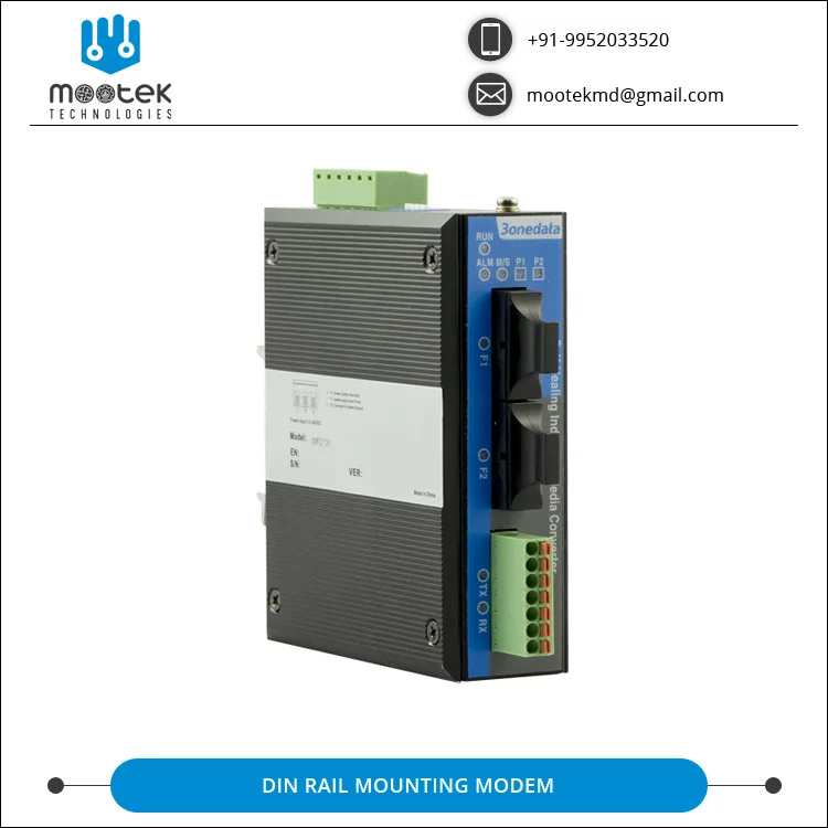 CE Certified DIN Rail Mounting 1/2 Fiber Ports +1 RS-232/485/422 Serial to Fiber Modem at Least Price