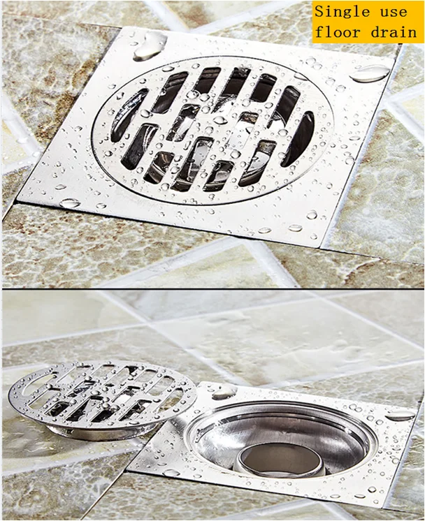 
Hot sale square stainless steel floor drain anti-odor for shower room can connect washing machine 