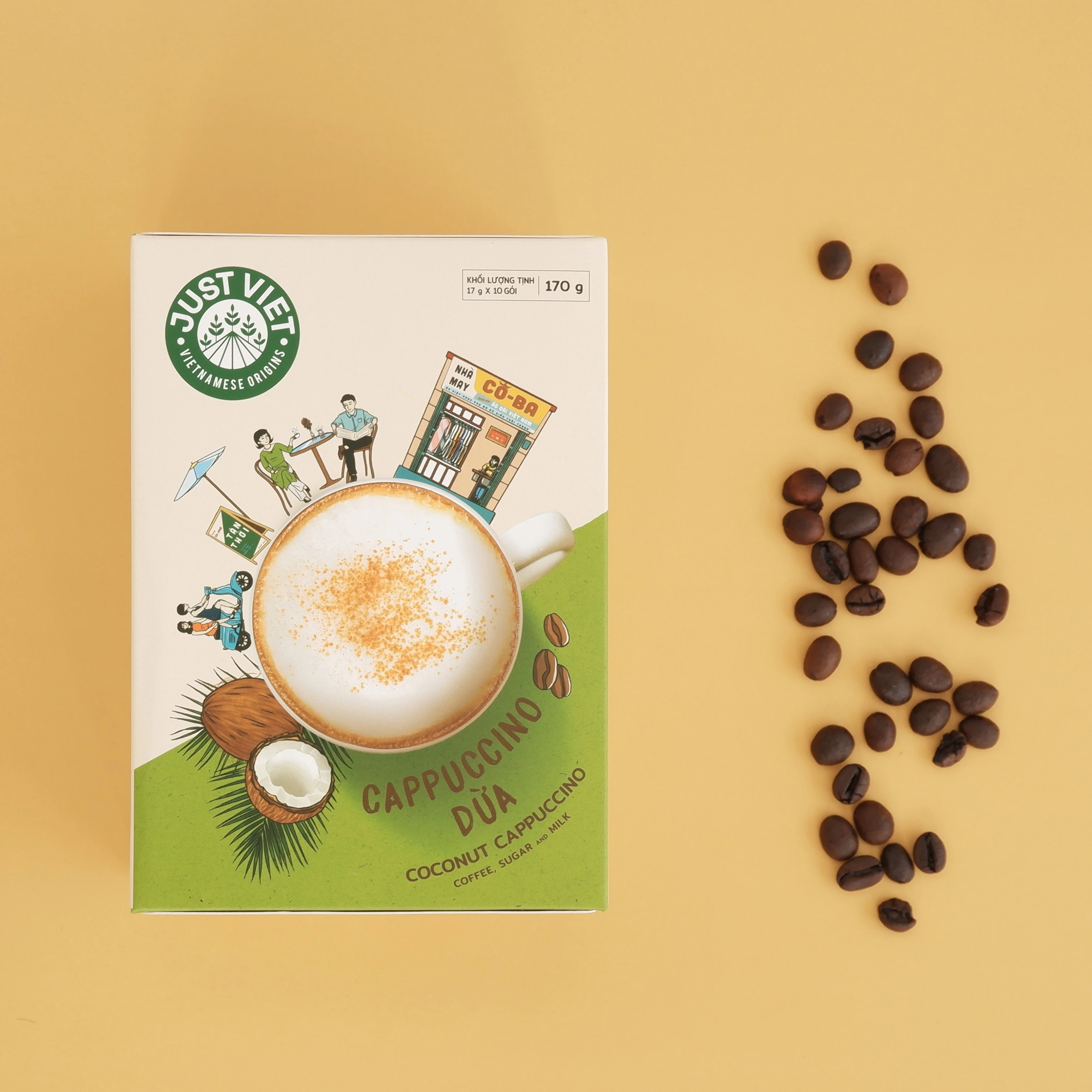 
Made in Vietnam Coffee - Vietnamese Signature Coffee Taste - Just Viet Coconut Coffee Powder 