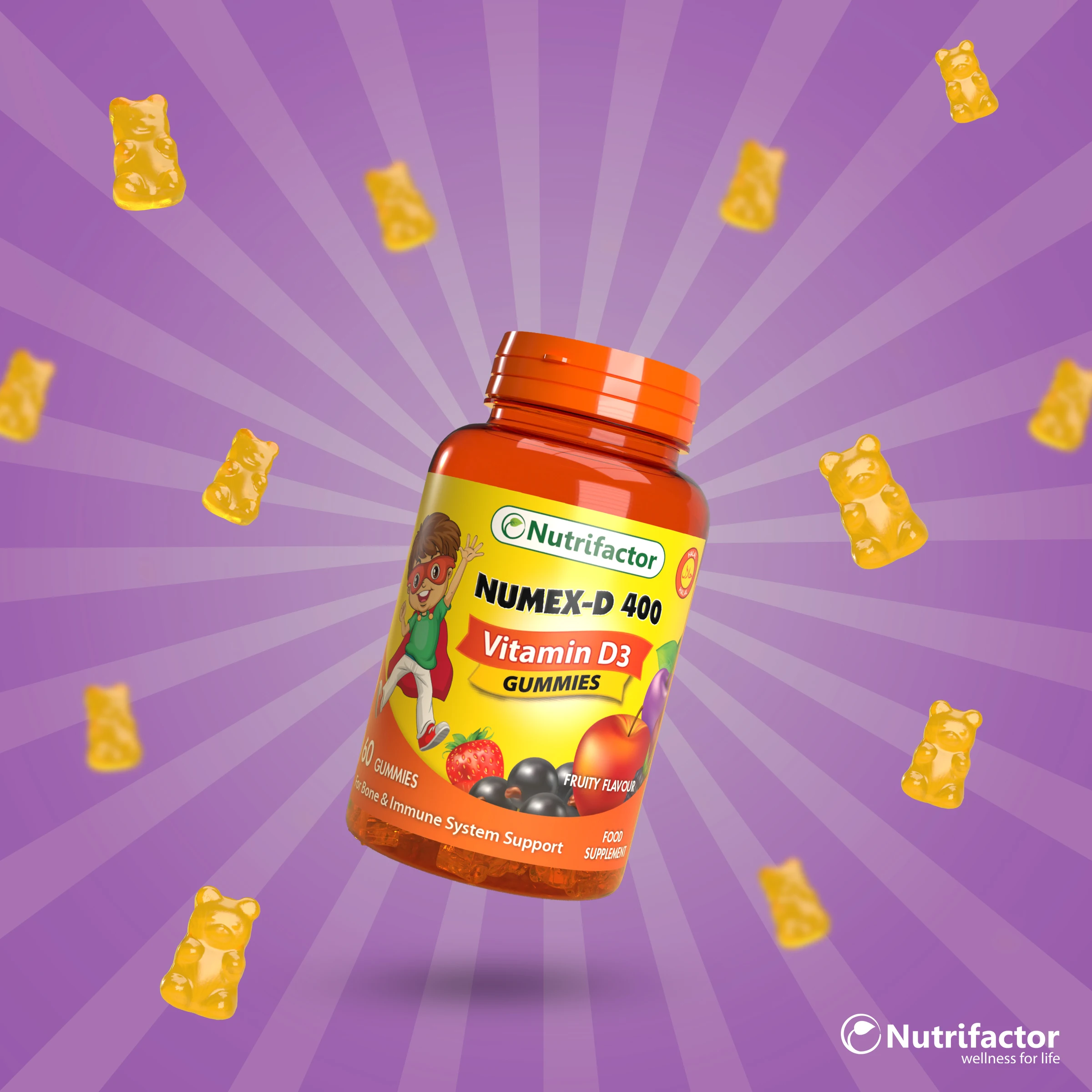 DEKOL-5000 жевательный мармелад витамин D3 холекальциферол 5000 Иу сильные мышцы Максимальная кость и иммунной системы поддержки кальция Мармеладные Конфеты