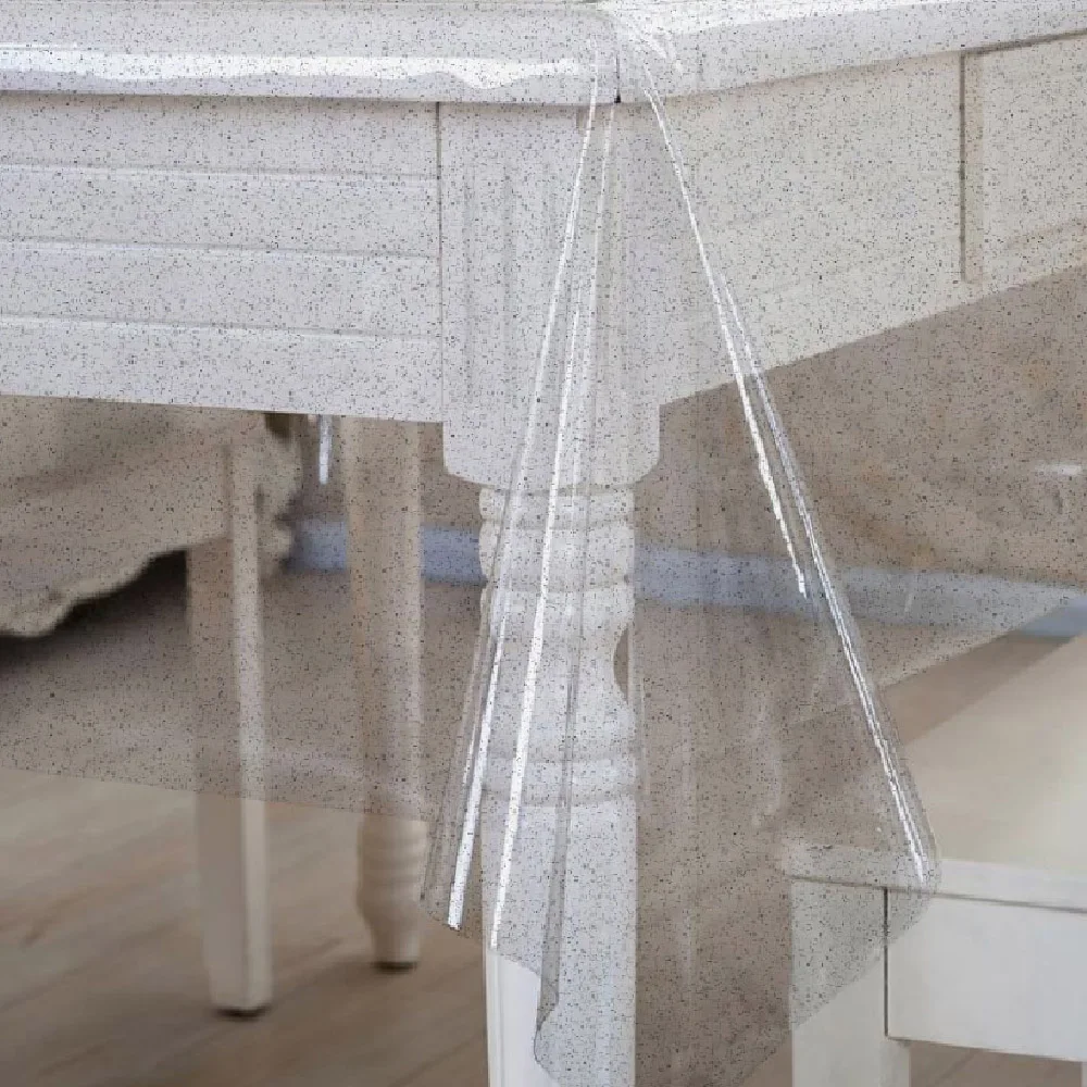 
Waterproof Transparent Glitter PVC Sheet Plastic Film Soft Tablecloth Roll Silver Glitter 