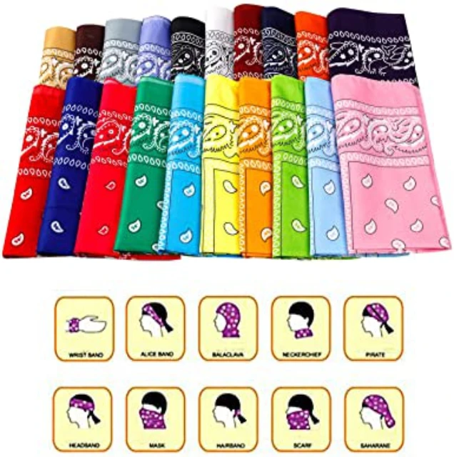 
Bandanas Paisley Cowboy Polyester Headbands 22x22 inch 