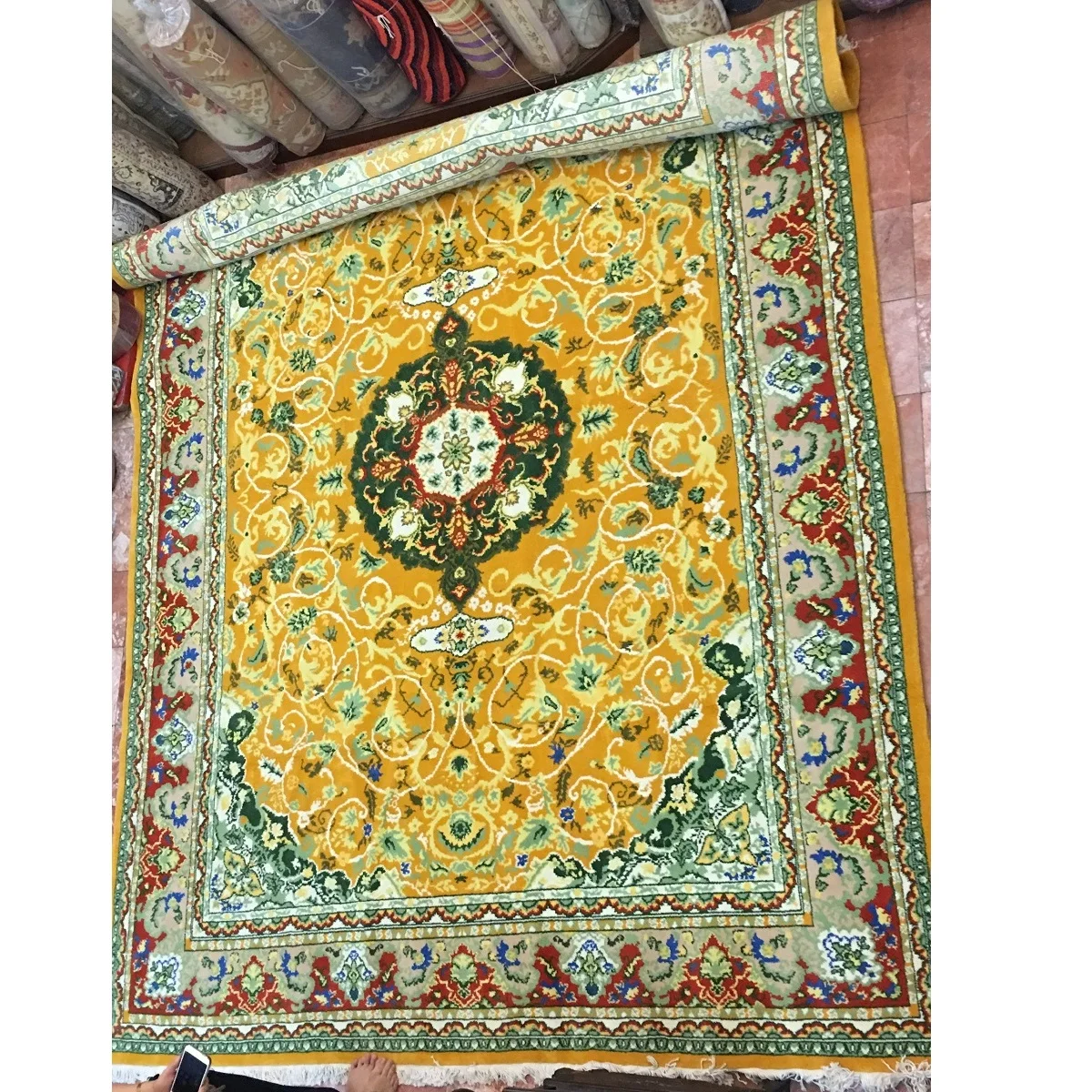 Non-Chemically Washed  Rectangular Hand-Knotted Woollen 3x4m Carpet In Diverse Designs From Vietnam