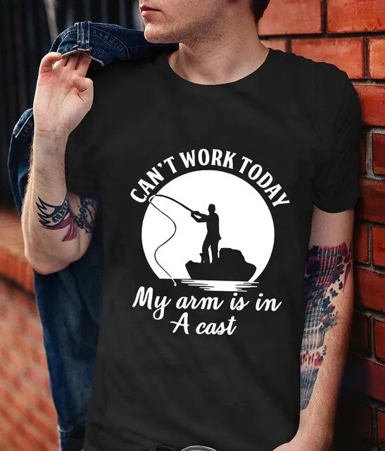 
Men fishing T shirt New Fashion High Quality Wholesale Clothing sorry cant work today T shirt Custom Logo 210 gsm Cotton T Shirt 
