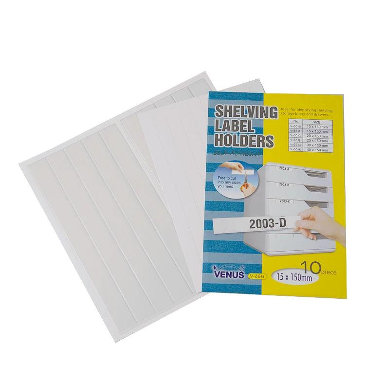 Durable PVC Transparent Info Strip Label holder