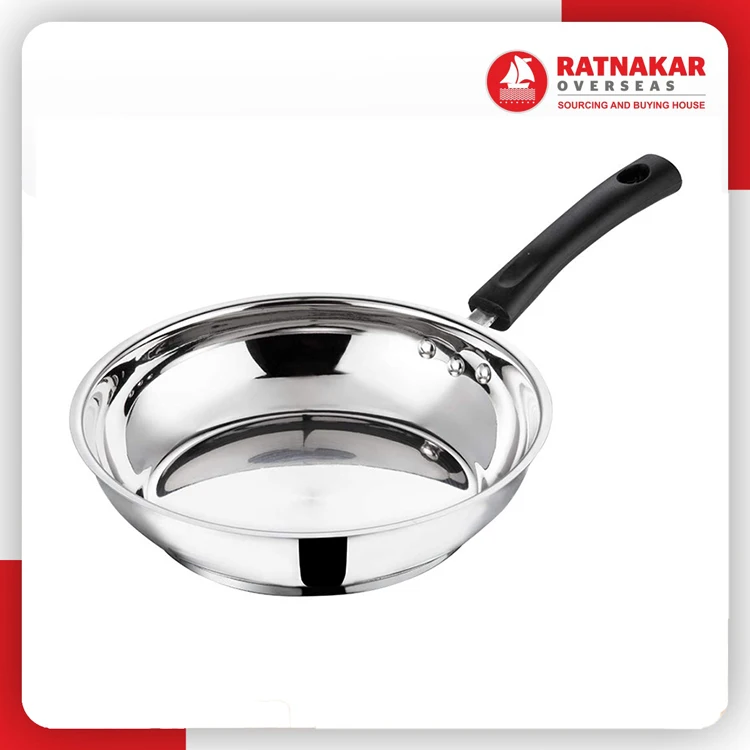 High Quality Durable Stainless Steel Non Stick Frying Pan With Lid Stainless Steel Fry Pan With Lid For Sale