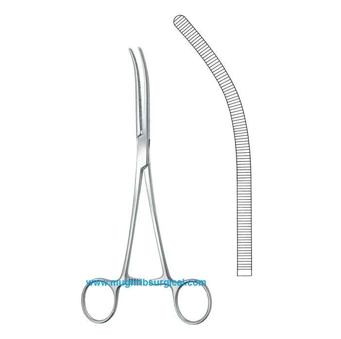 Изогнутые щипцы для артерий Рочестер без зубов 30 см