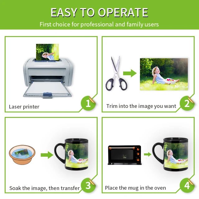 Top seller Pack of 100 Sheets Classic laser printer cold water transfer film for business use