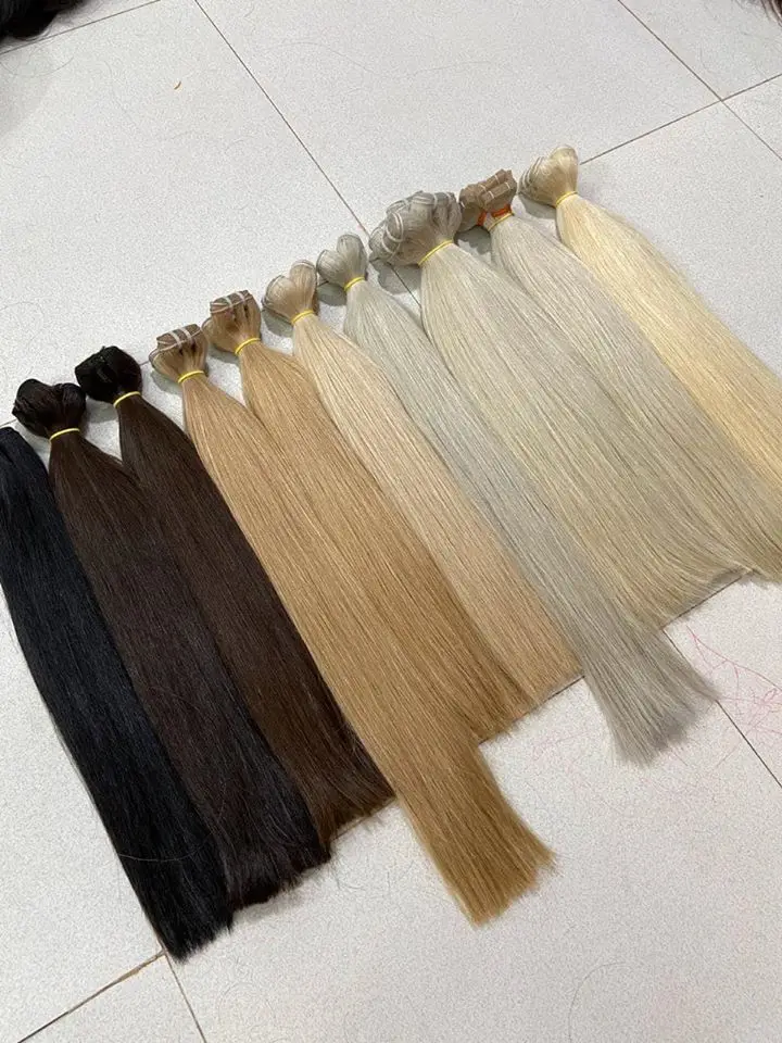 Высококачественные необработанные натуральные волосы для наращивания с выравненной кутикулой человеческие черных женщин вьетнамские