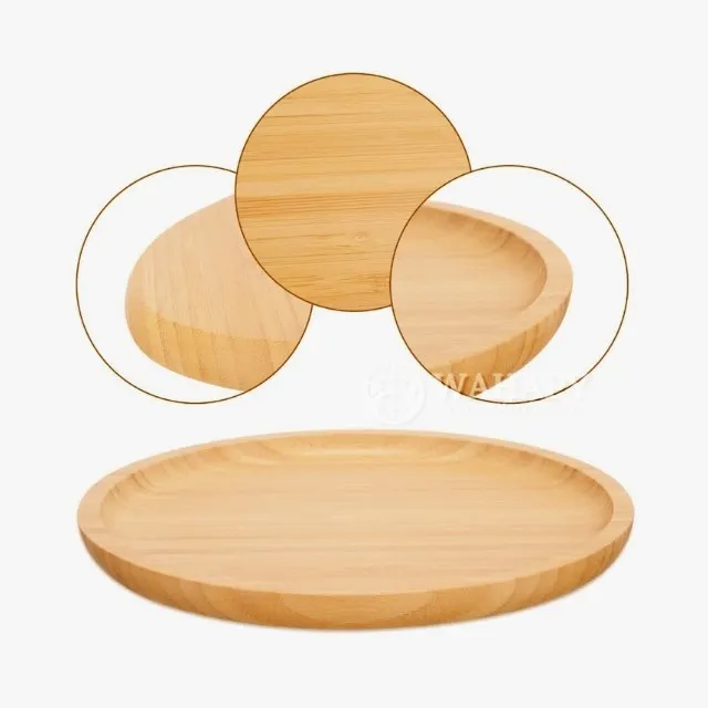 Бамбуковые тарелки и чаши экологически чистые вьетнамские биоразлагаемые бамбуковые многоразовые круглые