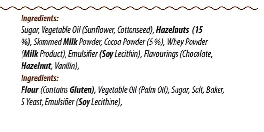 52 gr %15 Hazelnut Cream with Chocolate & Breadstick