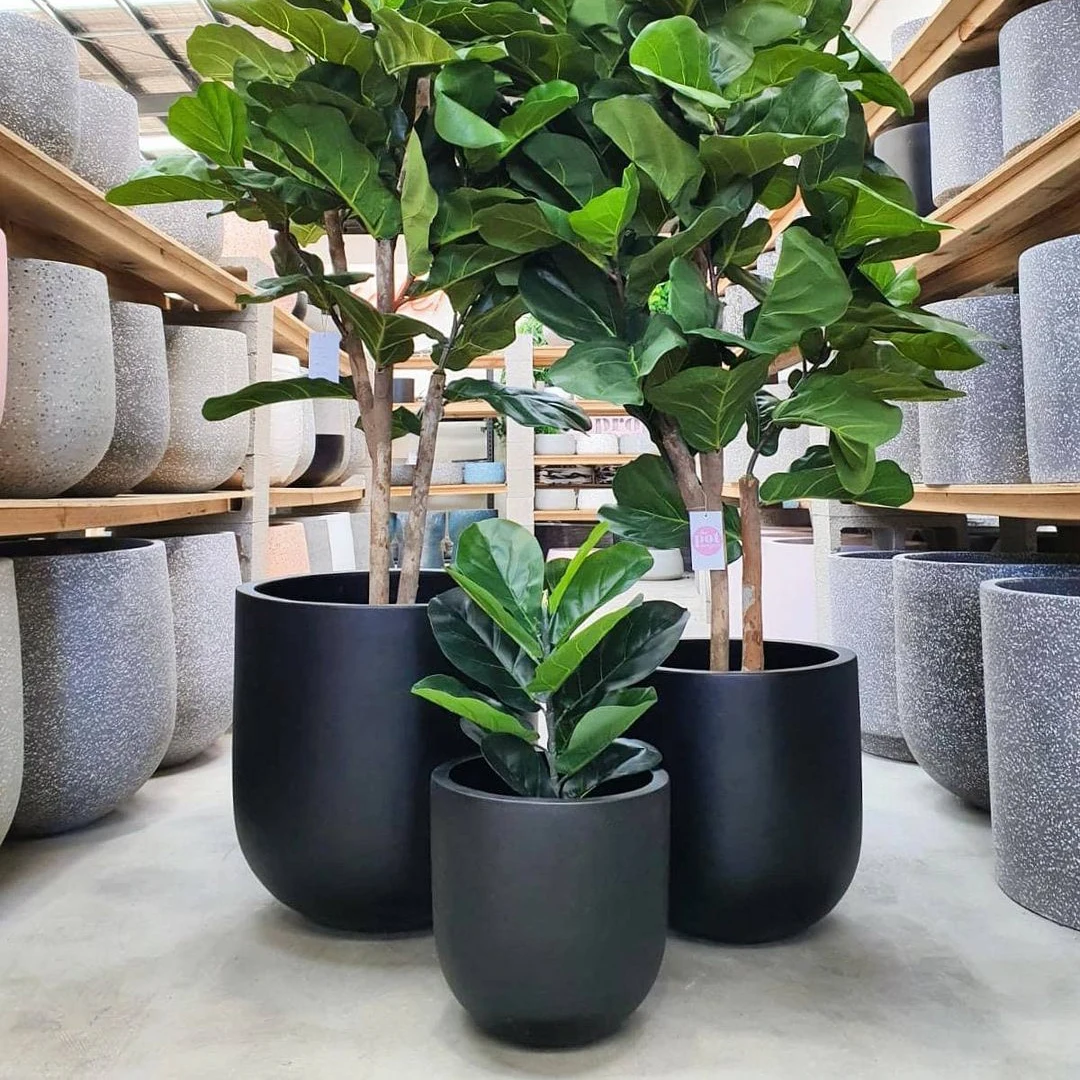 Rectangular planter vases different size for table using ceramic painting color fiberglass material