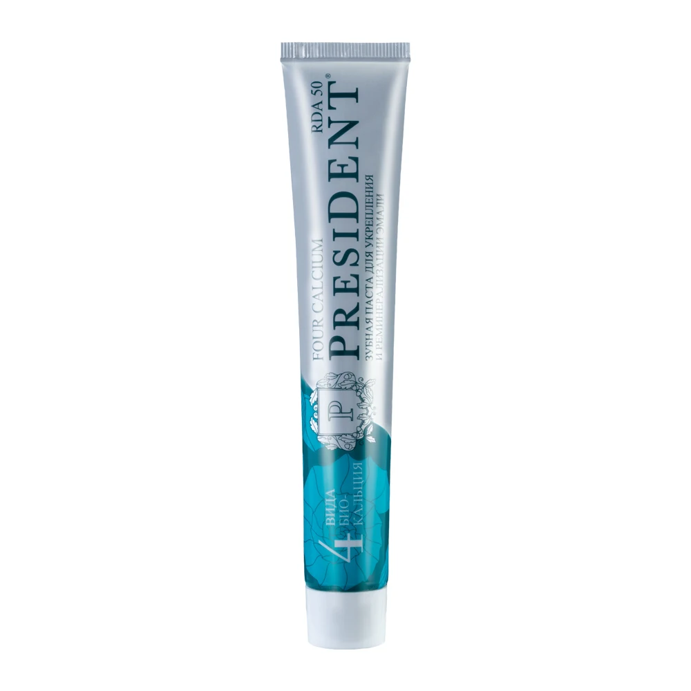 Toothpaste PRESIDENT FOUR CALCIUM (50 RDA) 75 g