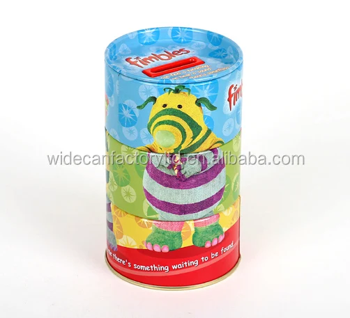 
Round Coin Bank Aluminium Metal Tin Box Can for stationery and toys 