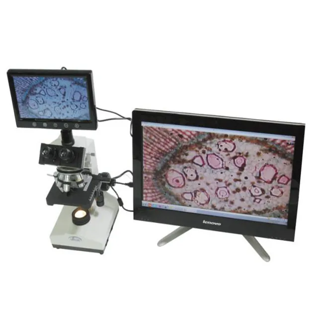 Laboratory Binocular Biological Microscope with camera and digital screen display