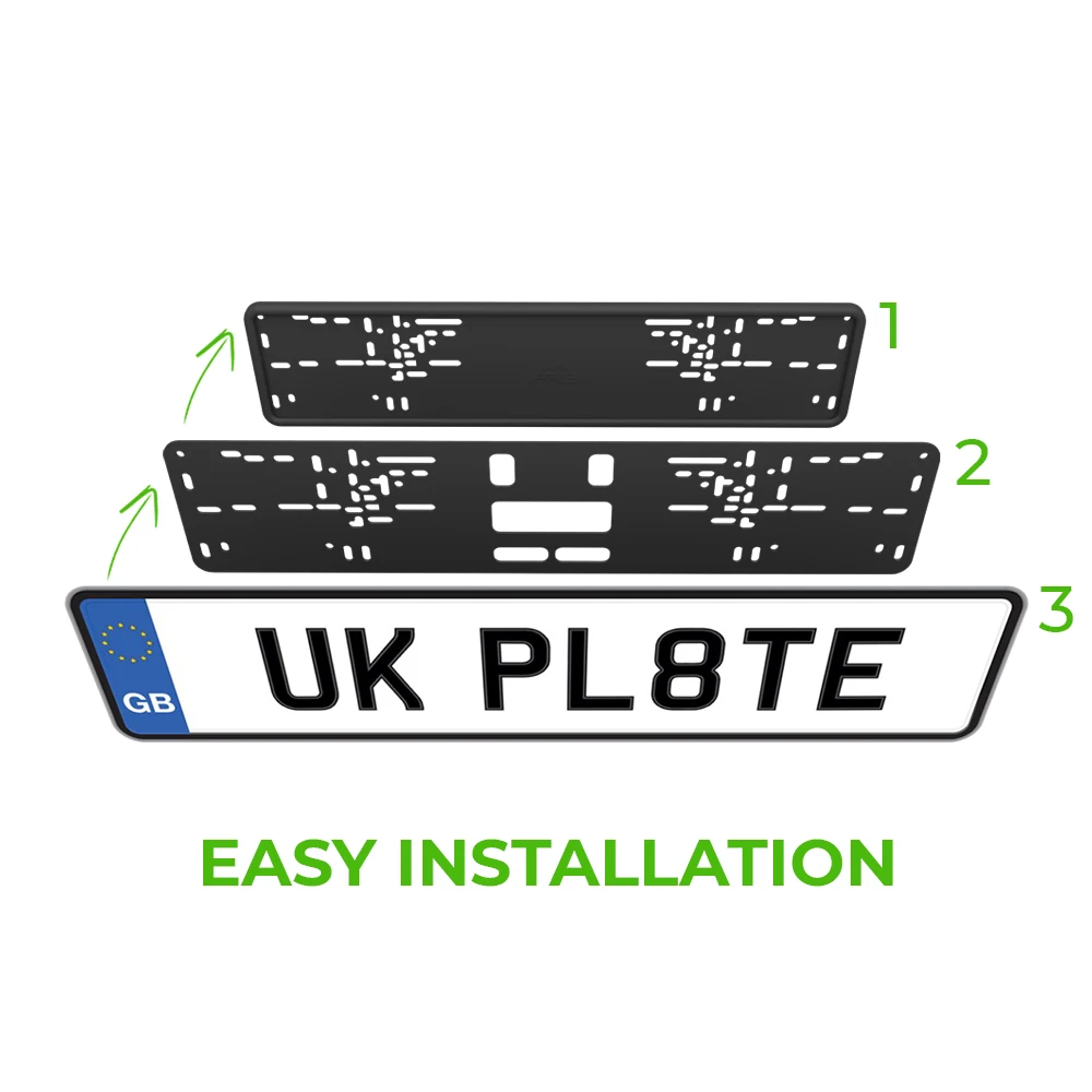 
Black Silicone/Plastic License Plate Frame, Rain-Proof, Anti-Rust and Anti-Rattle for Car Plate Frame 