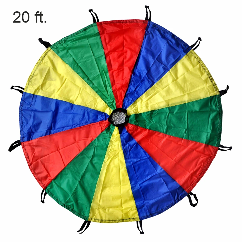 Hot Selling Kids Parachute I 20 feet Play Parachute With Handles Multicolor I Kids Play Parachute for outdoor Games