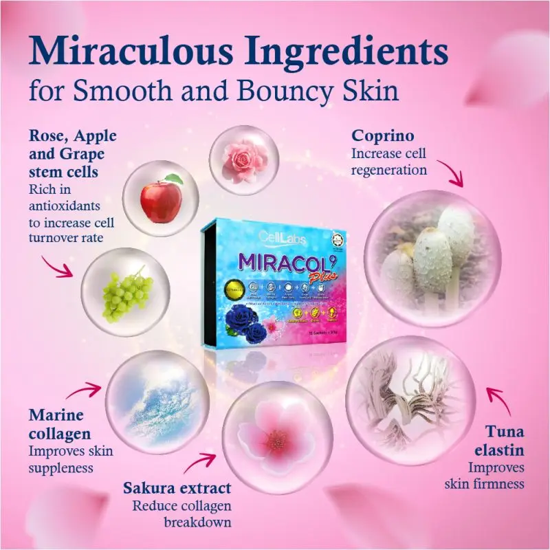 Premium Skin Beauty Drink Wholesale Price Rose Stem Cells Miracol 9 Plus for Soft Supple Skin