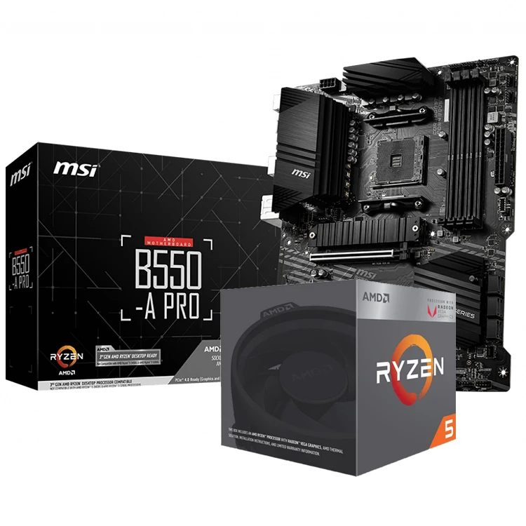 Best Qyuakity MSI B550-A PRO AMD AM4 ATX Gaming Motherboard with 3rd Gen Ry-zen 5 7 3400G 3500X 3600 3600X 3700X Processors