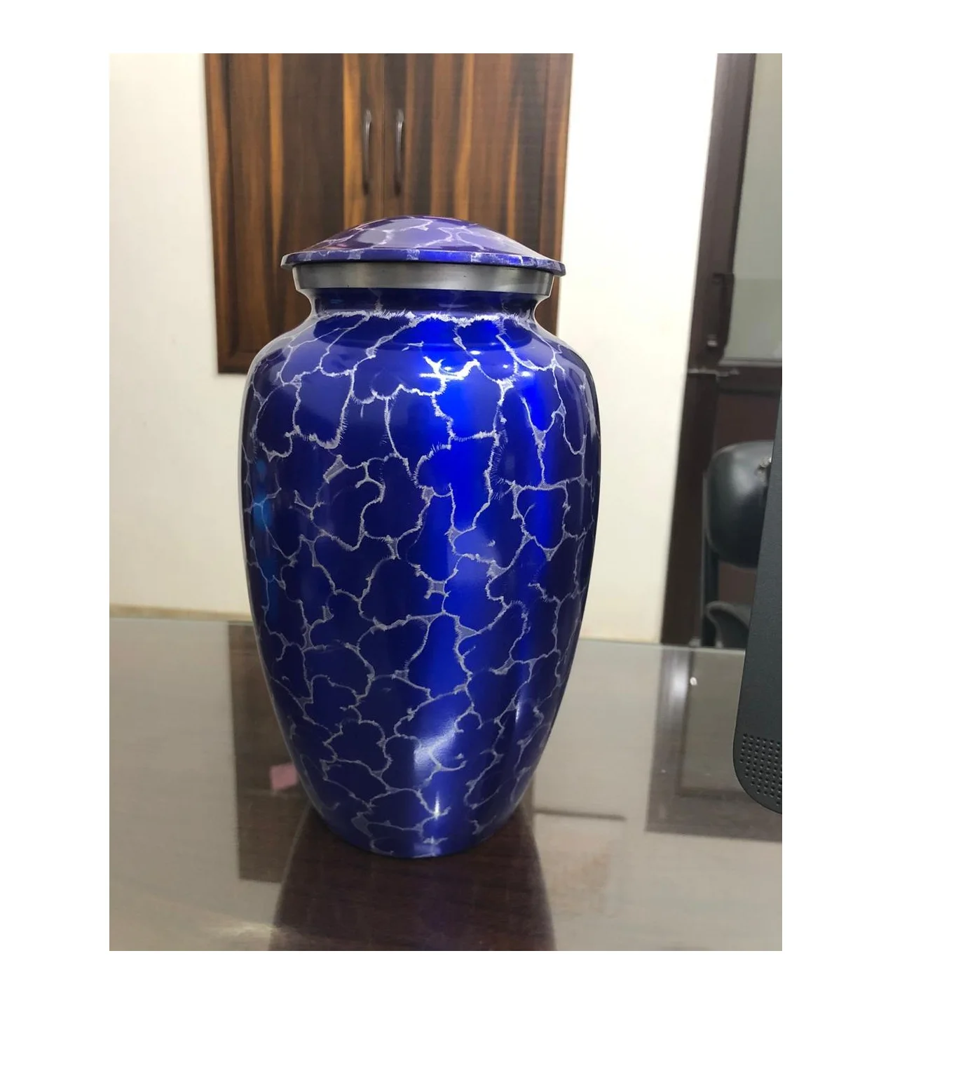 Cloud Classic Blue Marble Aluminium Cremation Urns