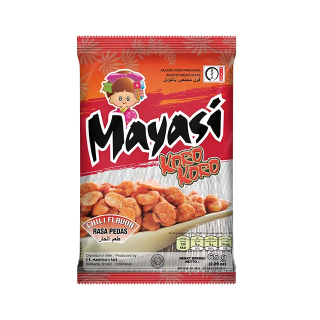 High Quality Roasted Broad Beans Snack Mayasi 65 gr Chili Flavor