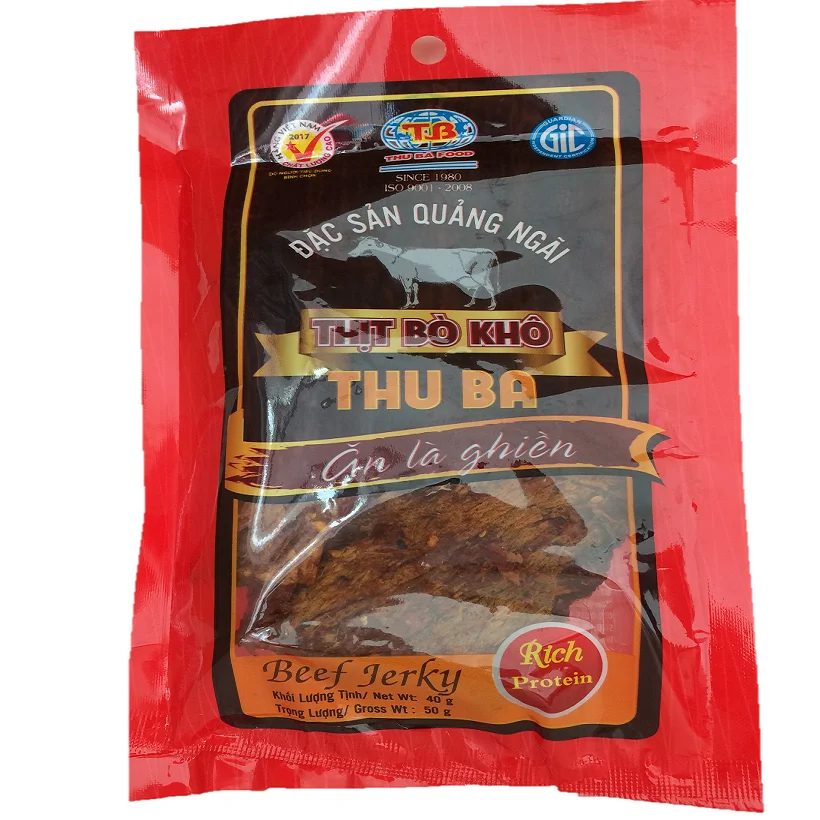 High Quality Vietnames popular specially Beef Meat Dried Beef Jerky 50g slice