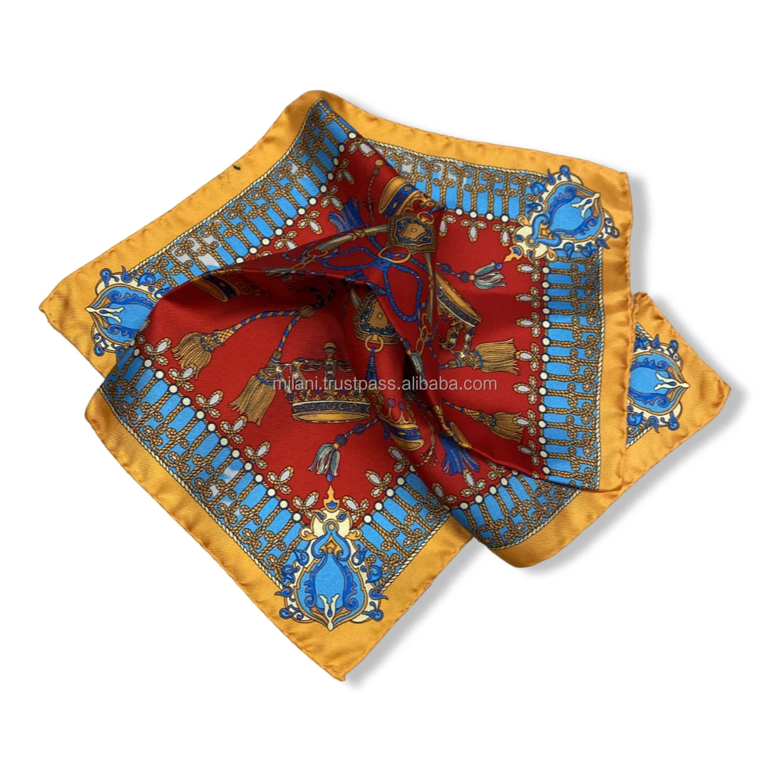 Шелковый шарф 50*50 см, женский, изготовленный на заказ, с цифровой печатью, высокое качество, Сделано в Италии