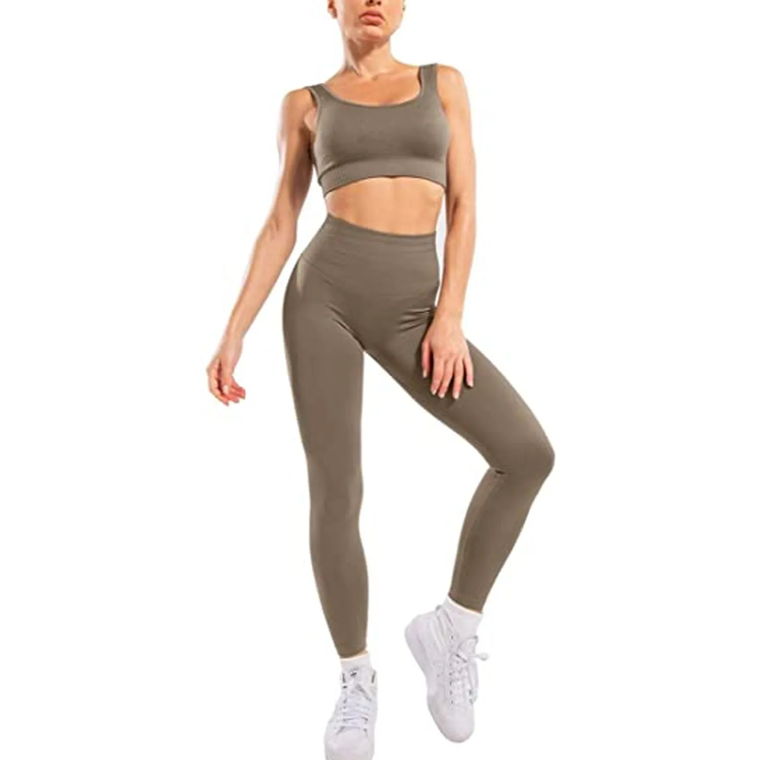 Private Label Fitness Sexy Wear Camo Zipper Sports Bra Washing Tank Top And Legging Workout Gear Women