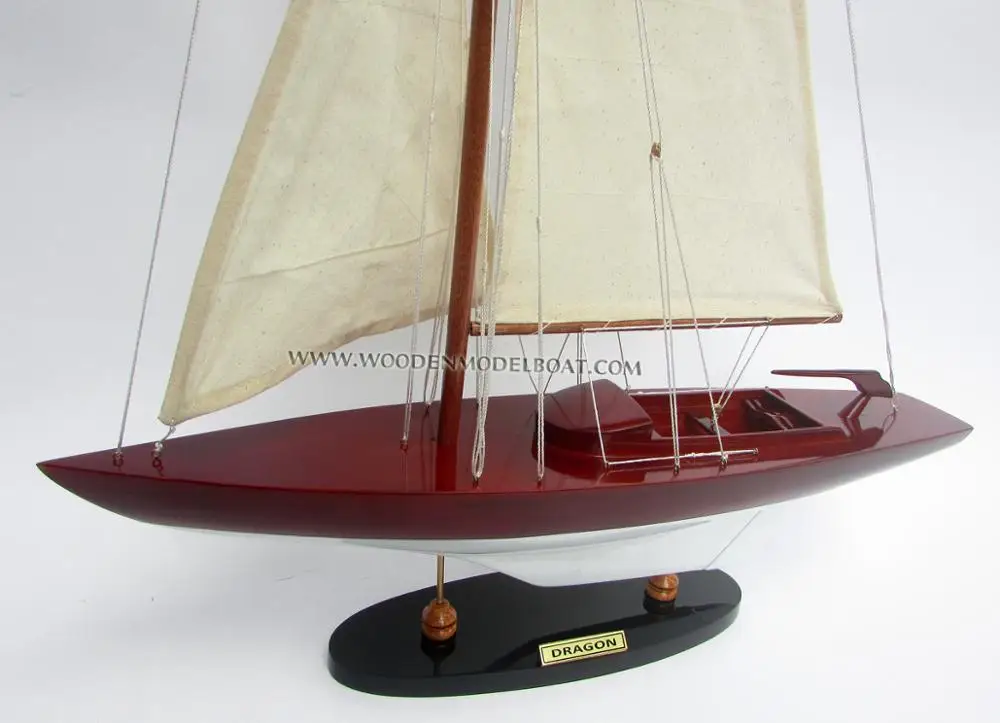 DRAGON PAINTED WOODEN MODEL BOAT_ WOODEN HANDICRAFT MODEL WHOLESALE WITH DISCOUNT