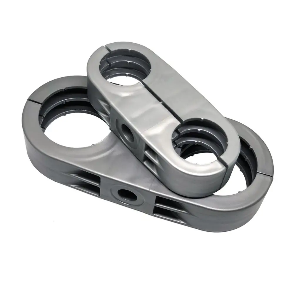Plastic pipe clamp. 25 double
