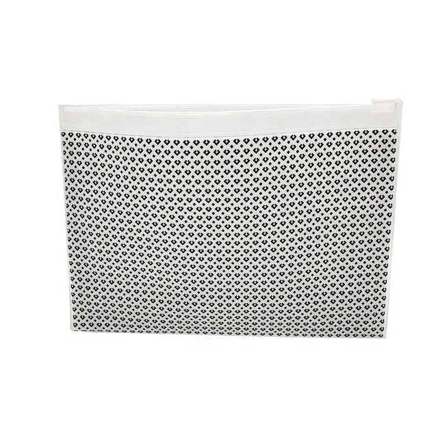 Eco-Friendly Customized Flexible Transparent PVC Silk-Screen Printing Pen Pouch With Zip Lock