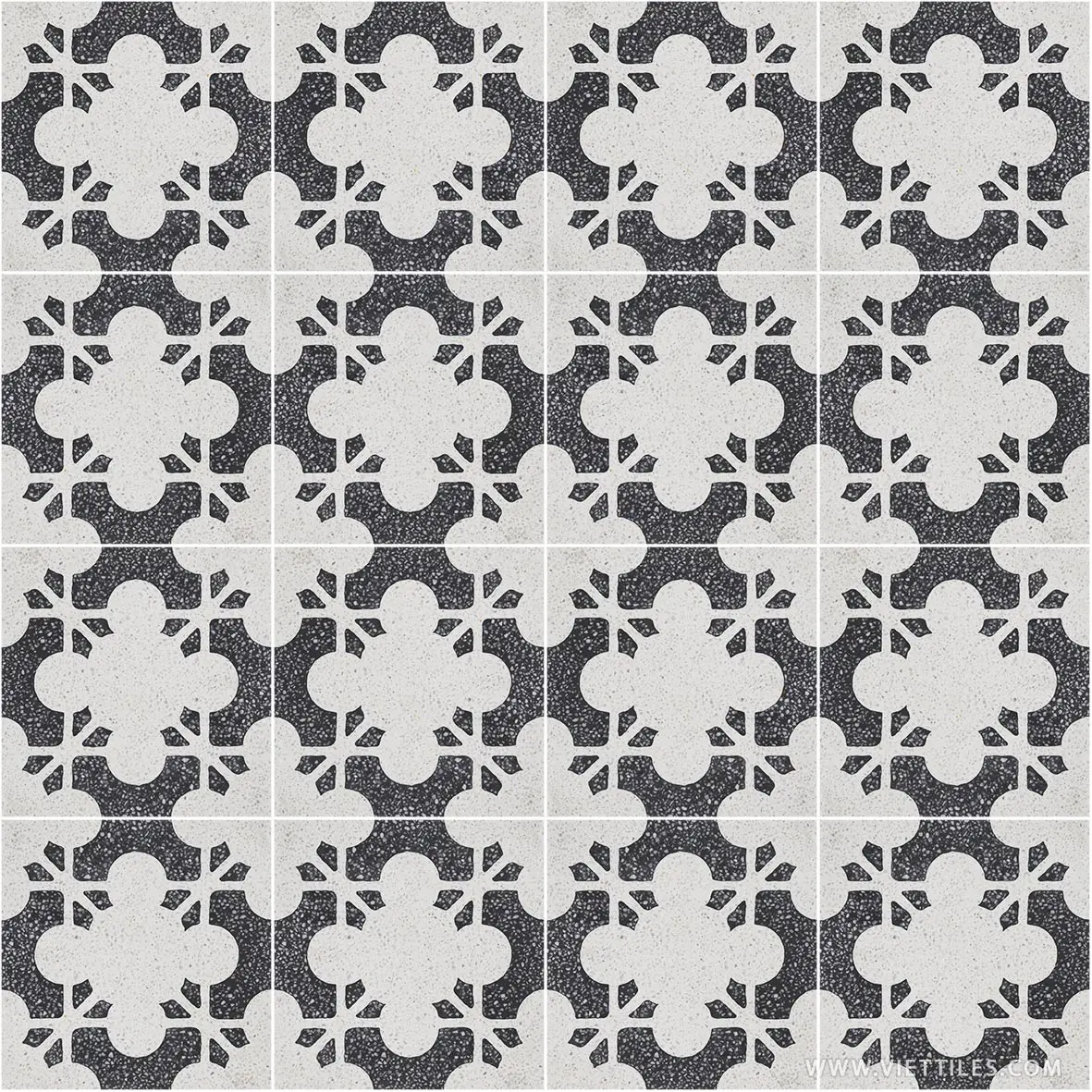 Terrazzo handmade cement tiles high quality black and white for 5 star construction eco-friendly product
