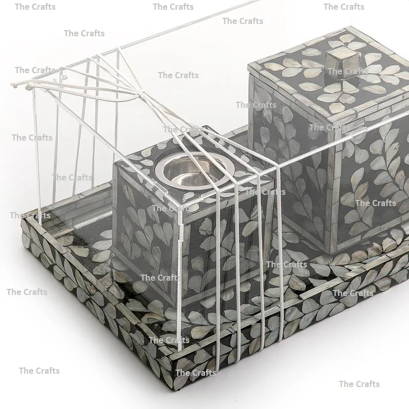 Wooden And Mop Work Incense Burner And Sweet Box With Acrylic Cover For Wedding Home And Hotel Use Mabkhar