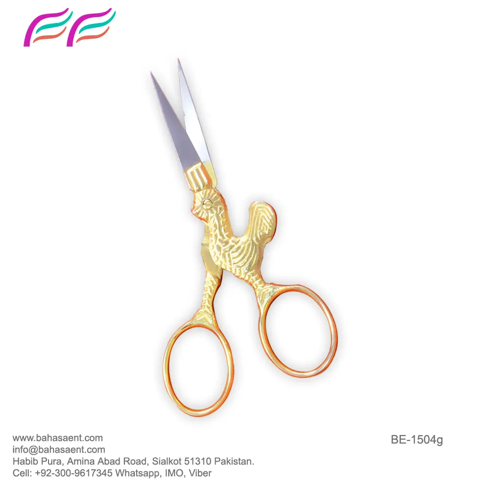 Stainless Steel Embroidery Scissors sharp embroidery scissors Wholesale Fancy embroidery stork scissors by Bahasa Pro
