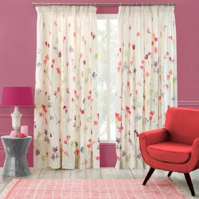 The cheap price 100% Organic Cotton and linen printed door GOTS Certified curtain home window curtain