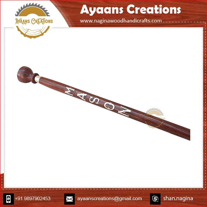 Masonic Walking Stick With Silver Accented Joints Premium Looking Wooden Made Walking Sticks Manufacturer Supplier