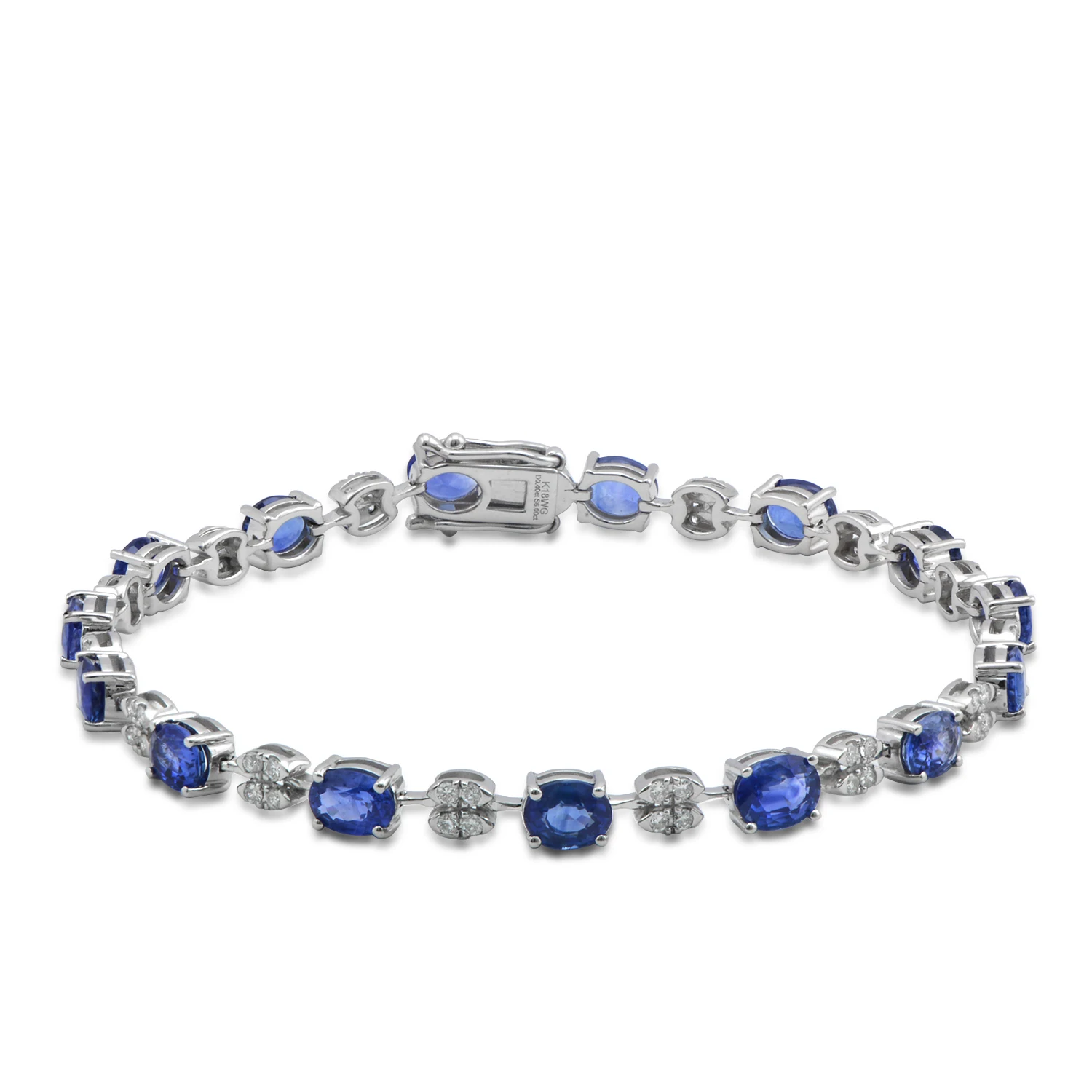 
One of a Kind, 18 Karat White Gold Diamond And Sapphire Bracelet 