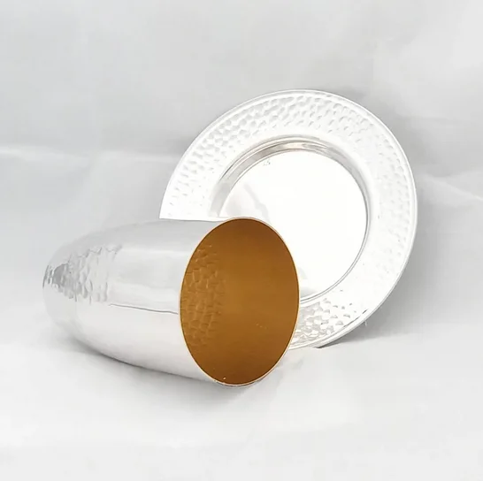 Серебряная чашка KIDDUSH с серебряным покрытием Сделано в Индии уникальный дизайн серебряное покрытие Еврейский стиль оптовая цена