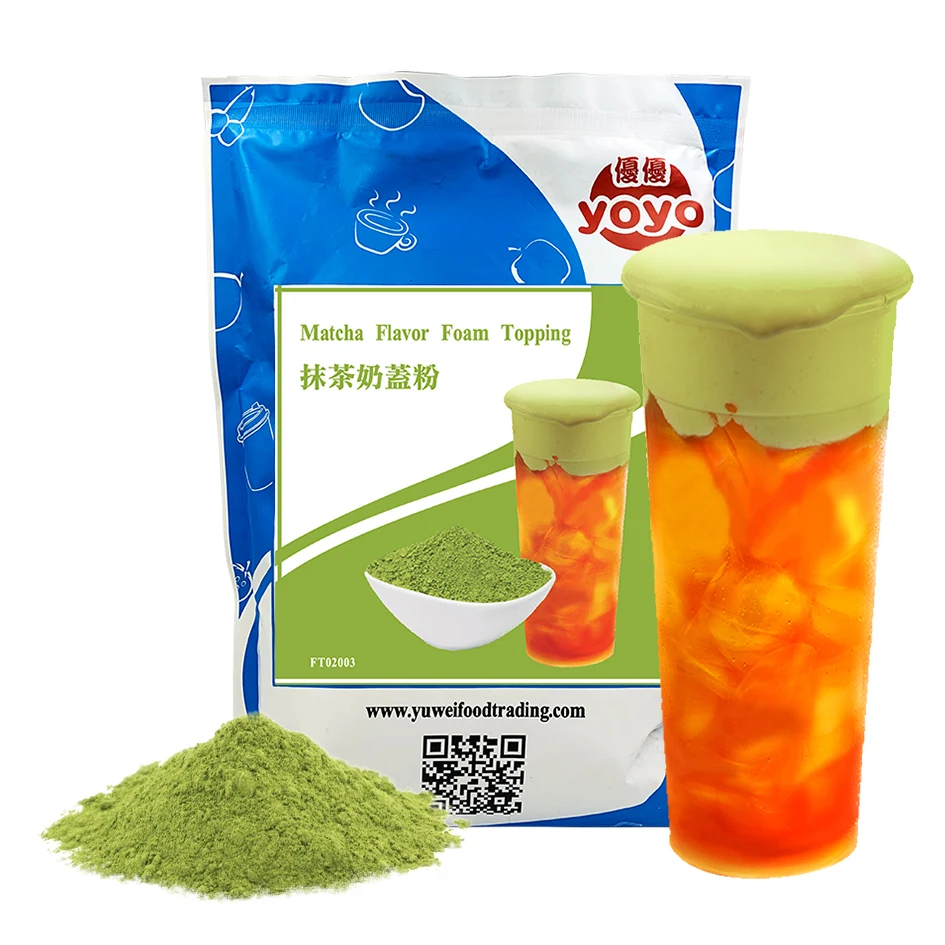Drink Matcha Milk Tea Flavor Foam Topping Powder Taiwan Milk Tea Ingredient