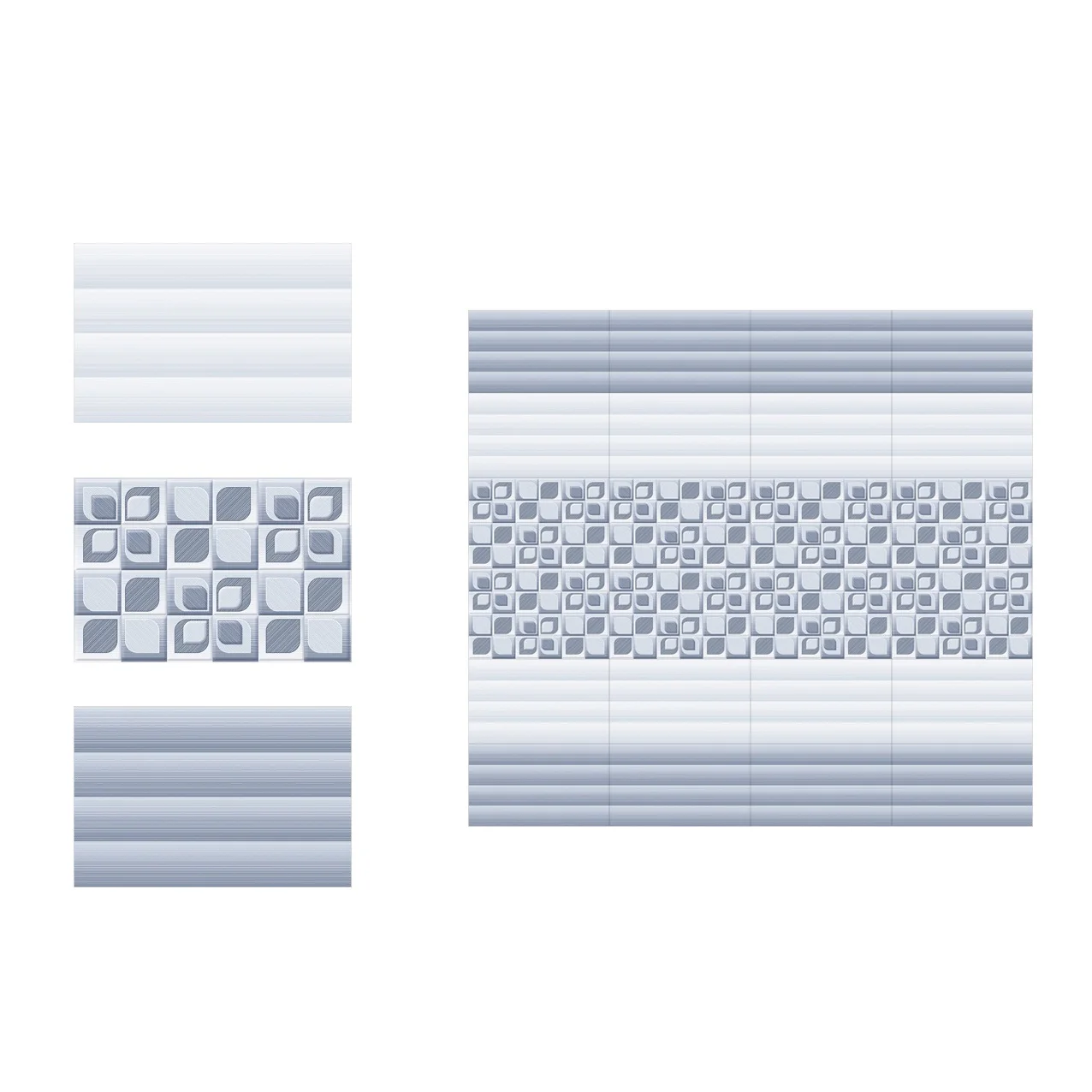 White and blue color sublimation design with flower look pattern glazed ceramic wall tiles 300x450mm